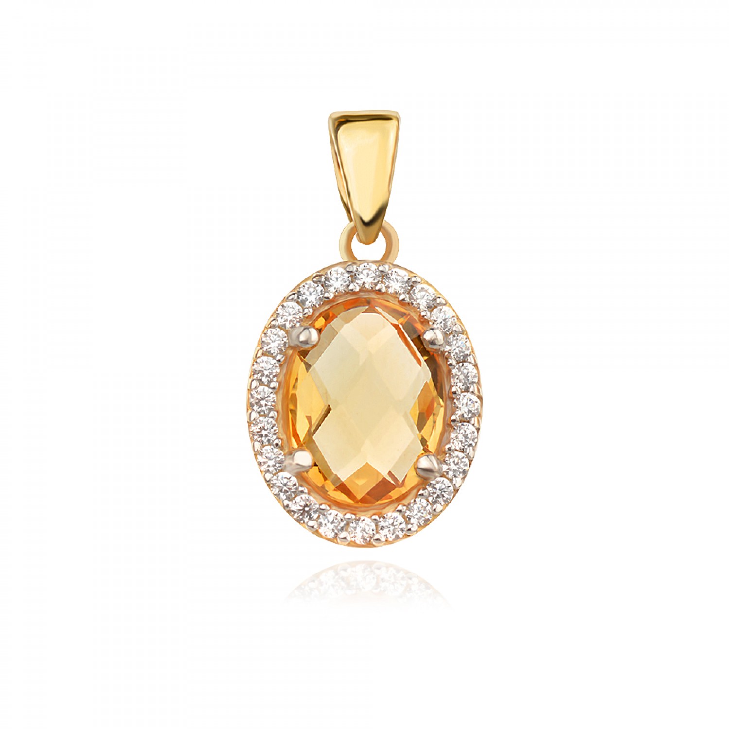 Златен медальон Citrine